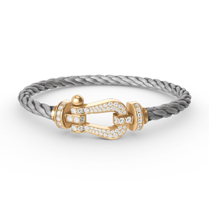 [LORA]FORCE LARGE HORSESHOE FULL DIAMOND BRACELET GOLD