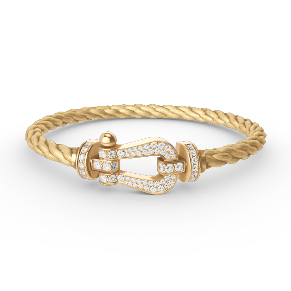 [LORA]FORCE LARGE HORSESHOE FULL DIAMOND BRACELET GOLD