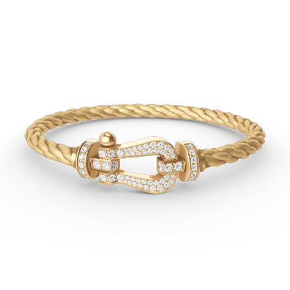 [LORA]FORCE LARGE HORSESHOE FULL DIAMOND BRACELET GOLD
