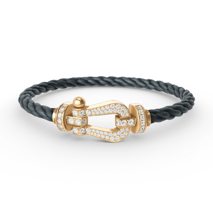 [LORA]FORCE LARGE HORSESHOE FULL DIAMOND BRACELET GOLD
