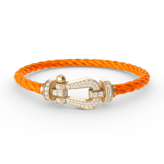 [LORA]FORCE LARGE HORSESHOE FULL DIAMOND BRACELET GOLD