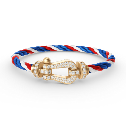 [LORA]FORCE LARGE HORSESHOE FULL DIAMOND BRACELET GOLD