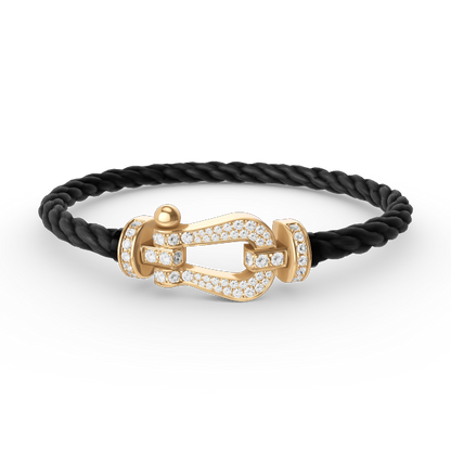 [LORA]FORCE LARGE HORSESHOE FULL DIAMOND BRACELET GOLD
