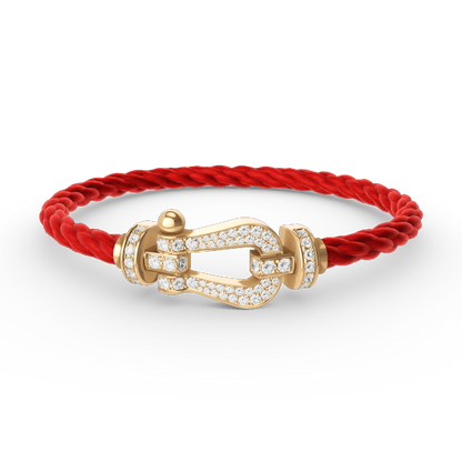 [LORA]FORCE LARGE HORSESHOE FULL DIAMOND BRACELET GOLD