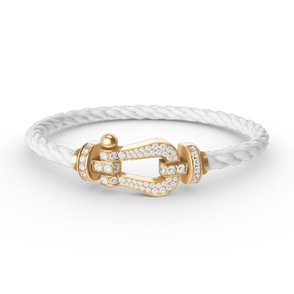 [LORA]FORCE LARGE HORSESHOE FULL DIAMOND BRACELET GOLD