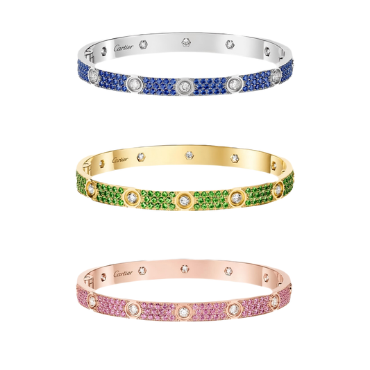 [LORA]2026 PAVE GEMSTONE LOVE BRACELET 6.1MM 10 DIAMONDS