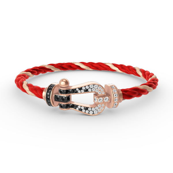 [LORA]FORCE LARGE HORSESHOE BLACK WHITE DIAMOND BRACELET ROSE GOLD