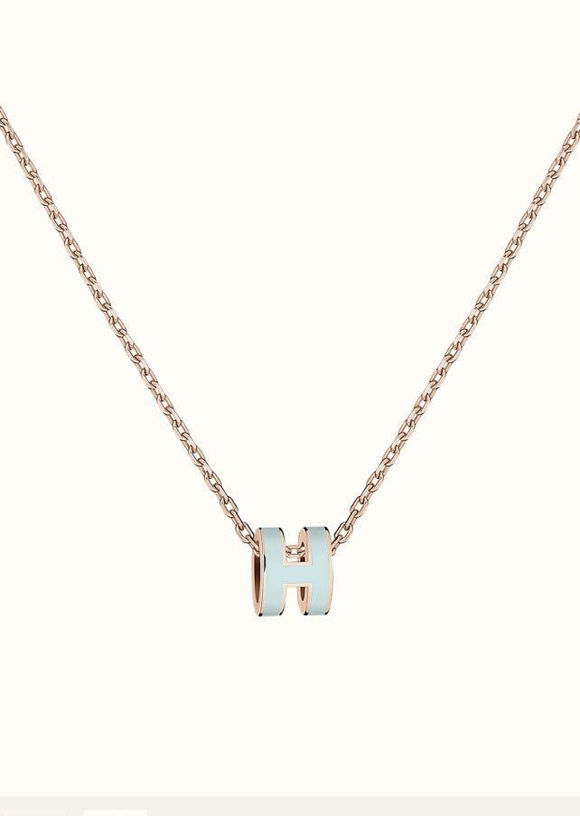 [LORA]POP H LIGHT BLUE NECKLACE