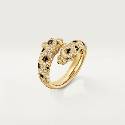 [Lora] PANTHERE DOUBLE HEADED FULL DIAMOND  RING
