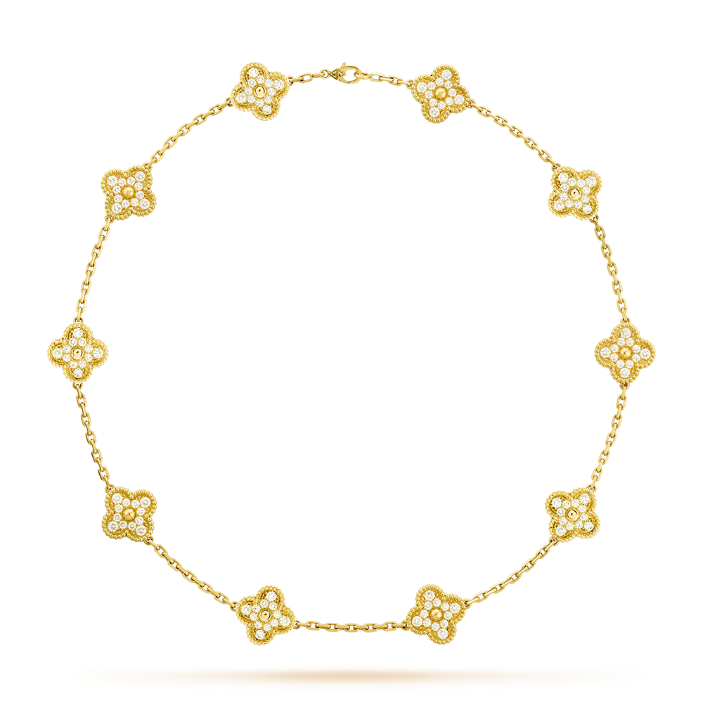 [LORA]CLOVER 10 MOTIFS DIAMOND NECKLACE