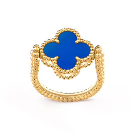 [LORA]CLOVER RIVERSIBLE BLUE AGATE RING