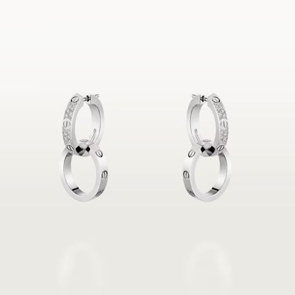 [LORA] LOVE 3.3MM DANGLE HALF DIAMOND EARRINGS