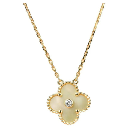 [LORA]CLOVER 15MM DIAMOND GOLD MOTHER OF PEARL NECKLACE