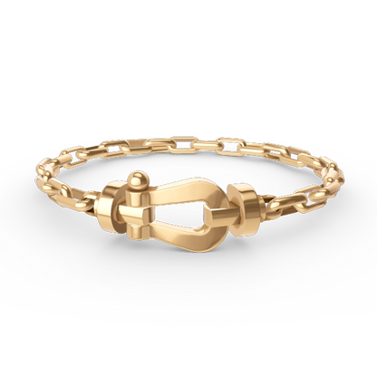 [LORA]FORCE LARGE HORSESHOE CLASP  METAL BRACELET