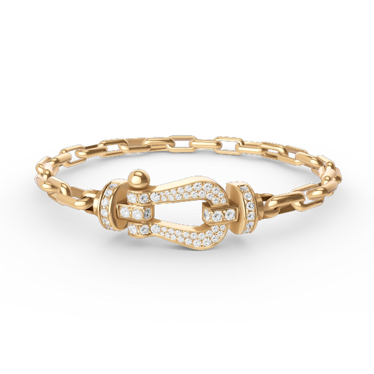 [LORA]FORCE LARGE HORSESHOE CLASP  METAL BRACELET
