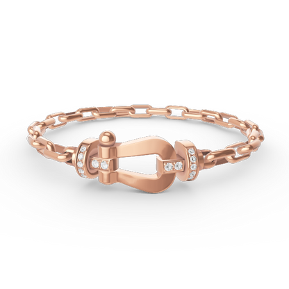 [LORA]FORCE LARGE HORSESHOE CLASP  METAL BRACELET