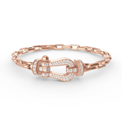 [LORA]FORCE LARGE HORSESHOE CLASP  METAL BRACELET