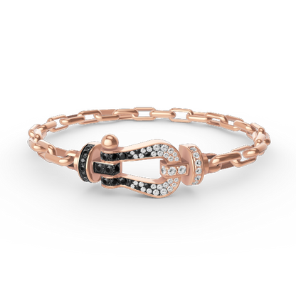 [LORA]FORCE LARGE HORSESHOE CLASP  METAL BRACELET