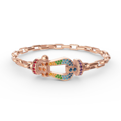 [LORA]FORCE LARGE HORSESHOE CLASP  METAL BRACELET