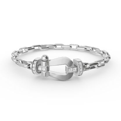 [LORA]FORCE LARGE HORSESHOE CLASP  METAL BRACELET