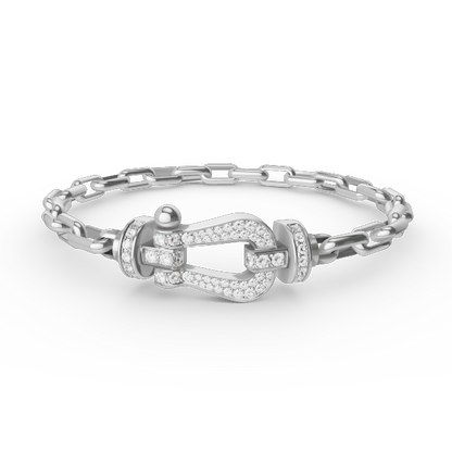 [LORA]FORCE LARGE HORSESHOE CLASP  METAL BRACELET