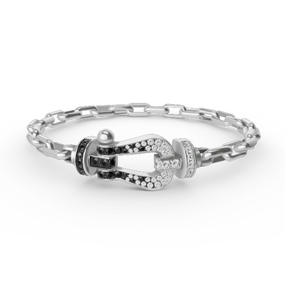 [LORA]FORCE LARGE HORSESHOE CLASP  METAL BRACELET