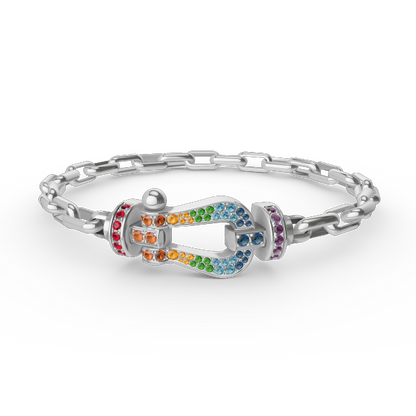 [LORA]FORCE LARGE HORSESHOE CLASP  METAL BRACELET