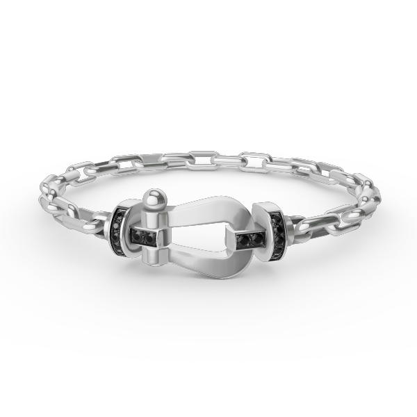 [LORA]FORCE LARGE HORSESHOE CLASP  METAL BRACELET