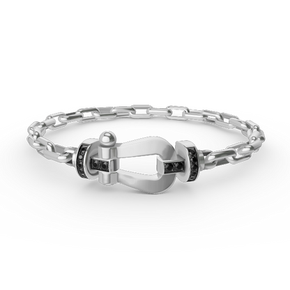 [LORA]FORCE LARGE HORSESHOE CLASP  METAL BRACELET