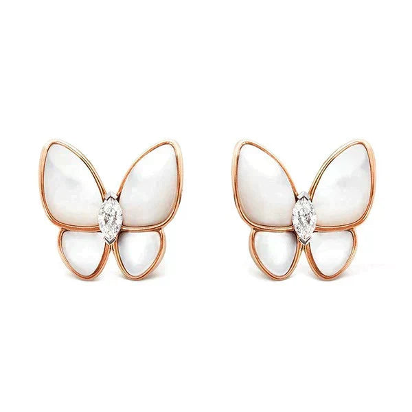 [Lora]BUTTERFLY MOP DIAMOND EARRINGS