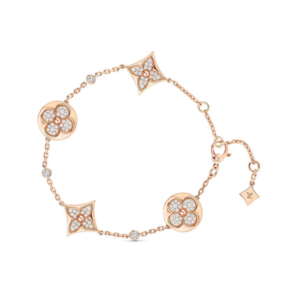 [LORA]STAR AND SUN 4 MOTIFS GOLD DIAMONDS BRACELET