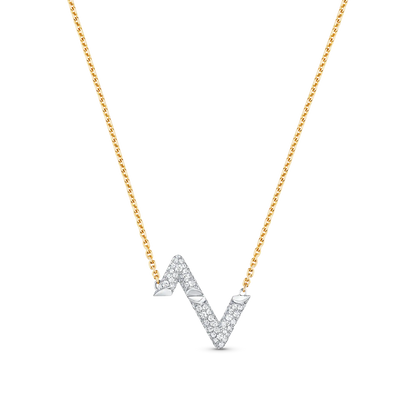 [LORA]VOLT SILVER DIAMOND PEDANT NECKLACE