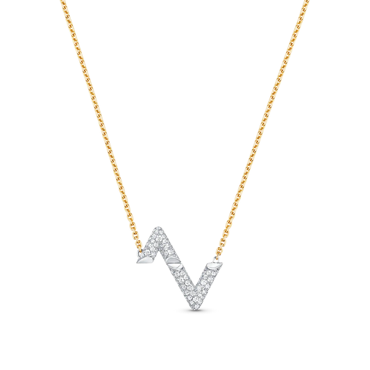 [LORA]VOLT SILVER DIAMOND PEDANT NECKLACE