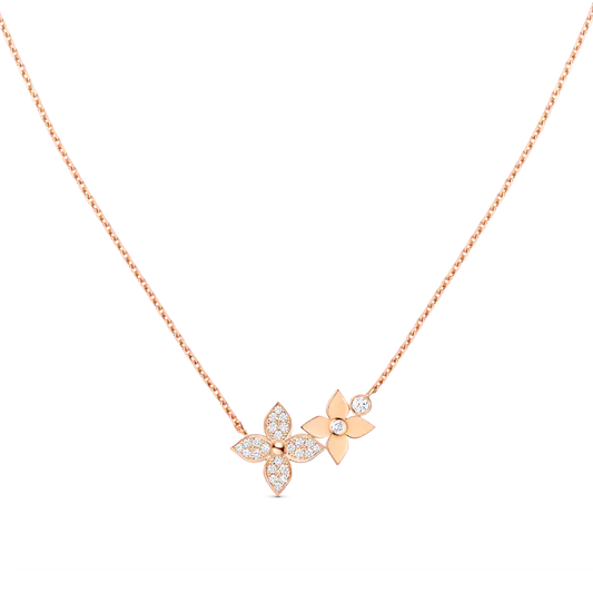 [LORA]STAR BLOSSOM NECKLACE PINK GOLD DIAMONDS