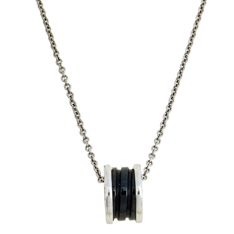 [LORA]ZERO 1 BLACK CERAMIC SILVER NECKLACE