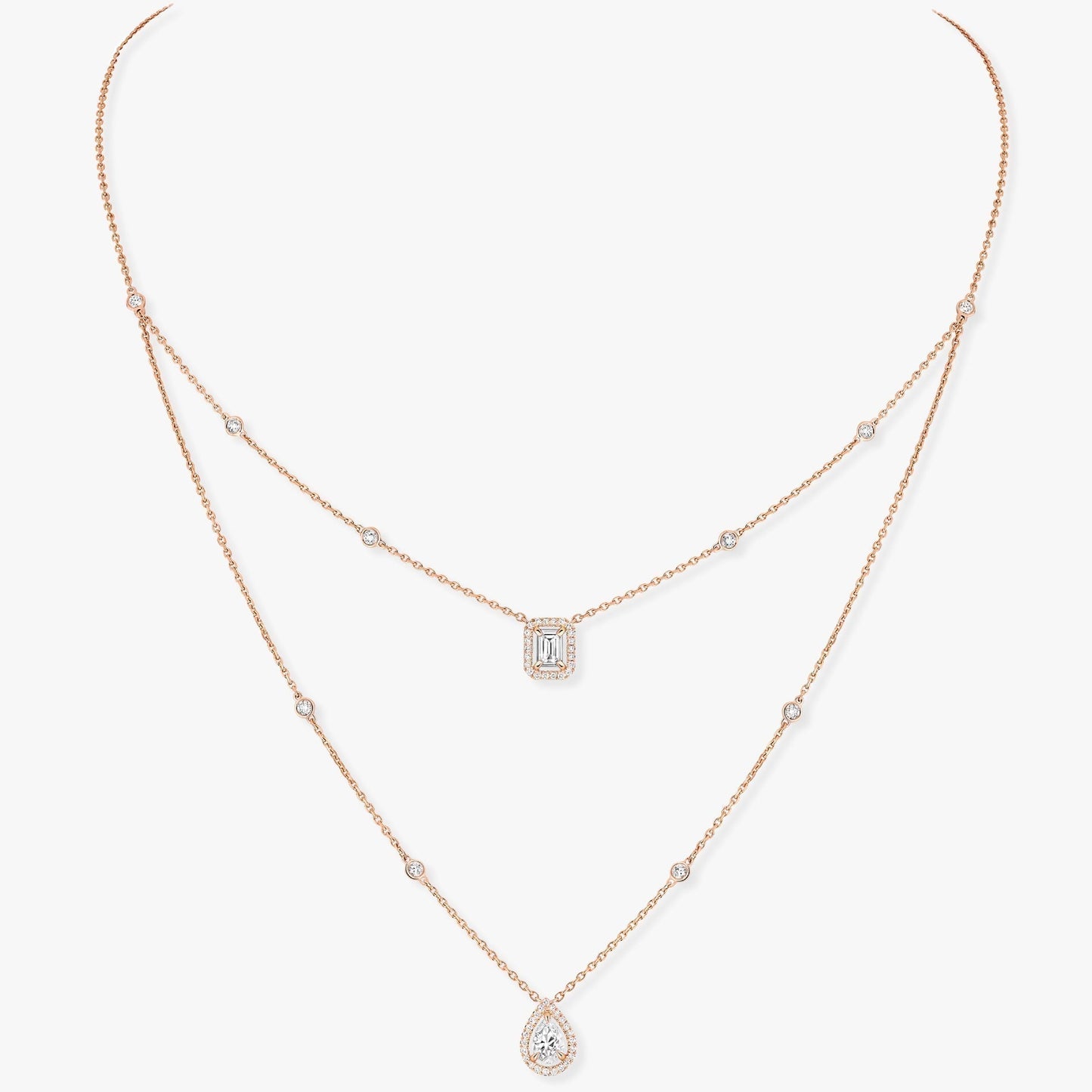[LORA] MY TWIN 2 ROW DIAMOND NECKLACE