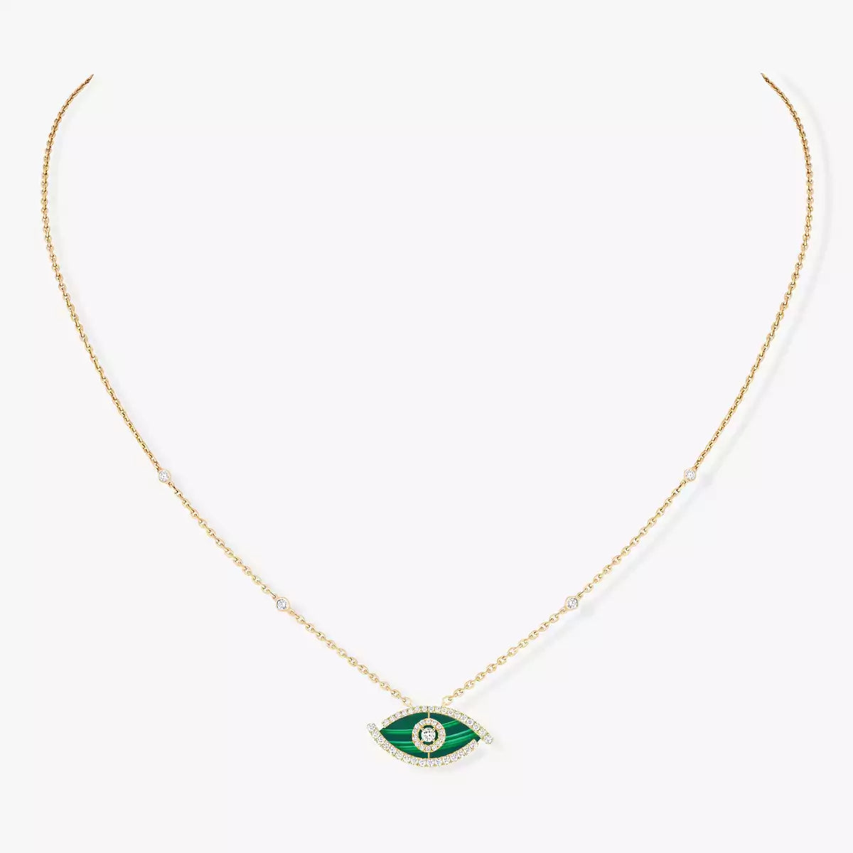 [LORA] Lucky Eye Diamond Necklace in Rose Gold and Turquoise