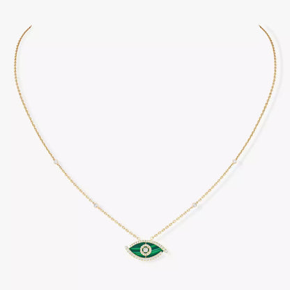 [LORA] Lucky Eye Diamond Necklace in Rose Gold and Turquoise