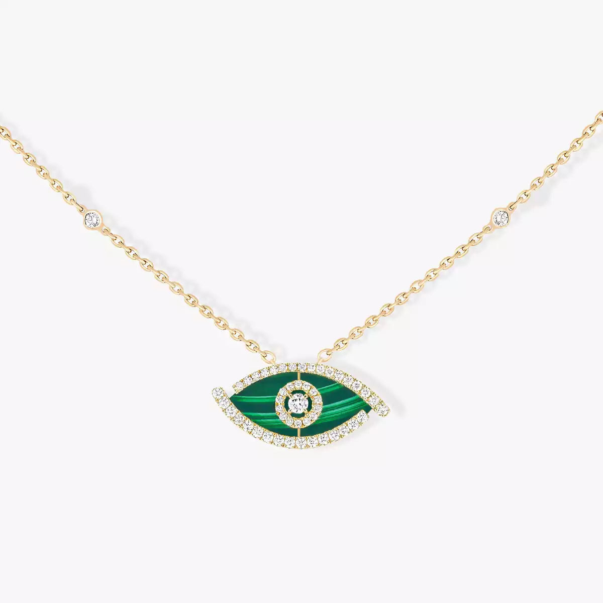 [LORA] Lucky Eye Diamond Necklace in Rose Gold and Turquoise