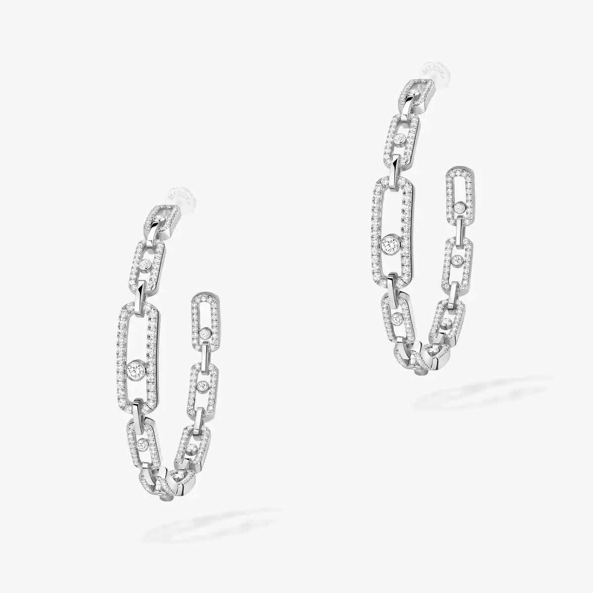 [[LORA] Move Link Diamond Hoop Earrings