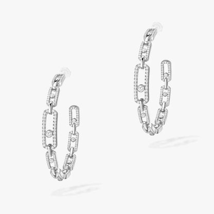 [[LORA] Move Link Diamond Hoop Earrings