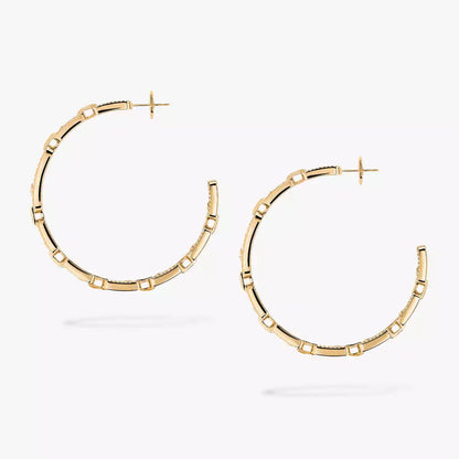 [[LORA] Move Link Diamond Hoop Earrings