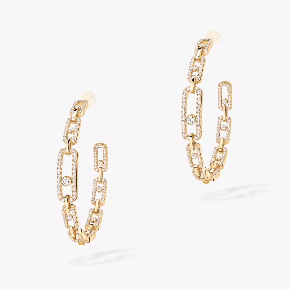 [[LORA] Move Link Diamond Hoop Earrings