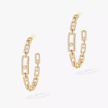 [[LORA] Move Link Diamond Hoop Earrings