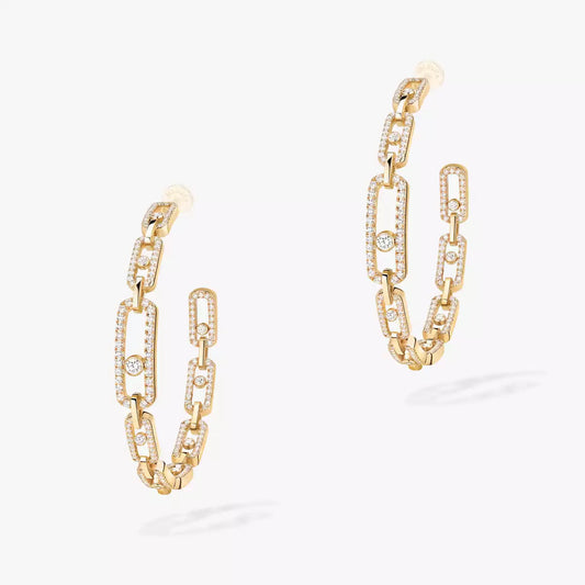 [[LORA] Move Link Diamond Hoop Earrings