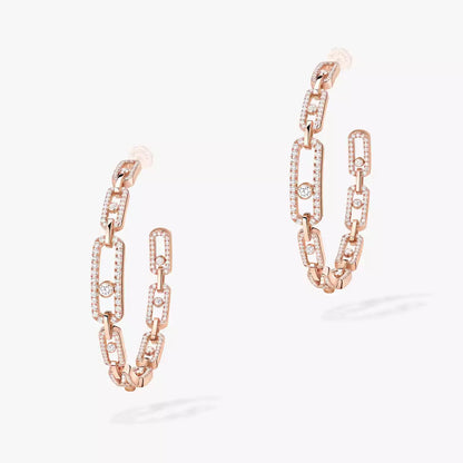 [[LORA] Move Link Diamond Hoop Earrings