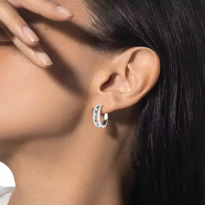 [LORA] Diamond Pave_ Hoop Earrings Move
