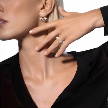 [LORA]  My Twin Trio  Diamond Earrings