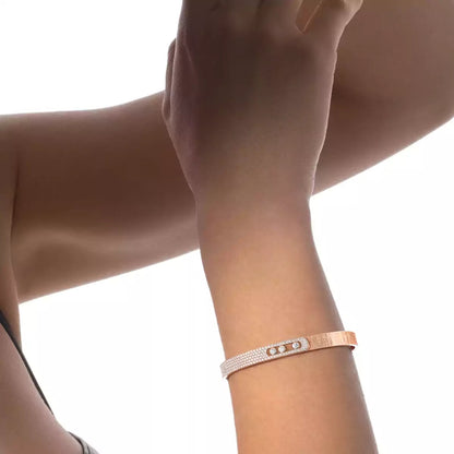 [LORA] Move Noa Ciselé half pavé bangle