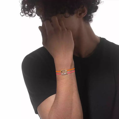 [LORA] Messika Care(s) pink cord pavé bracelet